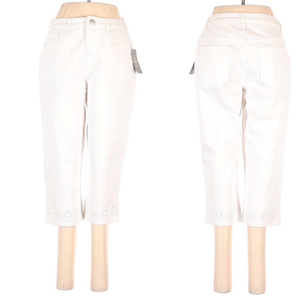 Christopher & Banks White Cropped Denim Pants